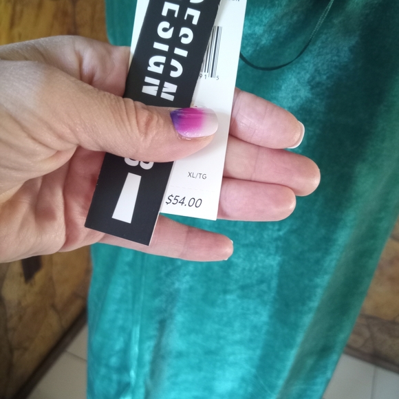 Design Lab Lord & Taylor Teal Velvet Dress - Picture 3 of 5